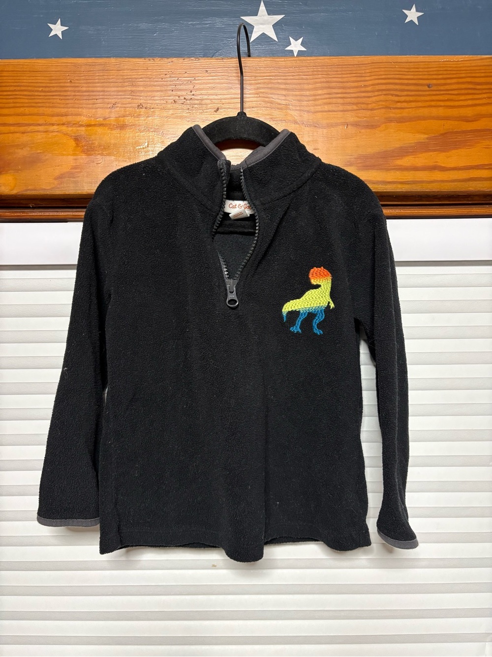Cat & Jack black fleece pull over dinosaur 4t multicolor